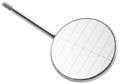 Dental mirror with reference lines (without grip), lingual