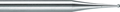 Hard metal bur, drill toothed, straight, form: spherical (round), ø 0.6 mm