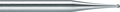 Hard metal bur, drill toothed, straight, form: spherical (round), ø 0.8 mm