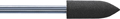 Rubber polishing point, mounted, black, form: torpedo, cylindrical