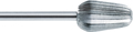 Burs for acrylics, large, with mill toothing cut, straight, form: bud, rounded