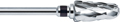 Super hard metal bur, with cross toothing cut, coarse, form: bud, rounded, slender