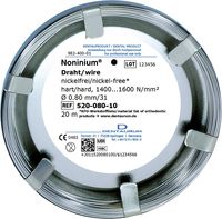 Noninium® wire on coil, round 0.80 mm / 31, hard