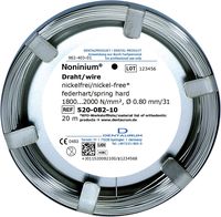 Noninium® wire on coil, round 0.80 mm / 31, spring hard