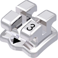 discovery®, metal bracket, tooth 33, 0° torque, 0° angulation, Standard Edgewise 18