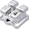 discovery®, metal bracket, tooth 34, 0° torque, 0° angulation, Standard Edgewise 18