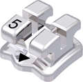 discovery®, metal bracket, tooth 45, 0° torque, 0° angulation, Standard Edgewise 18