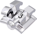 equilibrium® mini, metal bracket with hook, tooth 33, -11° torque, +7° angulation, Roth 18