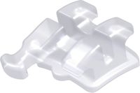 discovery® pearl, ceramic bracket with hook, tooth 43, -11° torque, +7° angulation, Roth 18