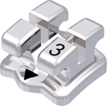 discovery®, metal bracket, tooth 33, 0° torque, 0° angulation, Standard Edgewise 22