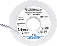 SUPER Elasto-Force plastic chain, with connector, silver