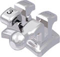 discovery®, metal bracket with hook, tooth 33, -11° torque, +7° angulation, Roth 18