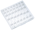 Trays with lids and inserts for band cabinet, Marking: dentaform® upper second molar bands, left