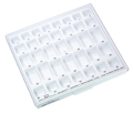 Trays with lids and inserts for band cabinet, Marking: dentaform® lower first molar bands, right