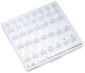 Trays with lids and inserts for band cabinet, Marking: dentaform® lower second molar bands, right