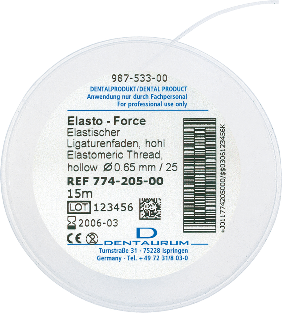 ElastoForce elastic ligature thread, ø 0.65 mm DENTAURUM USA